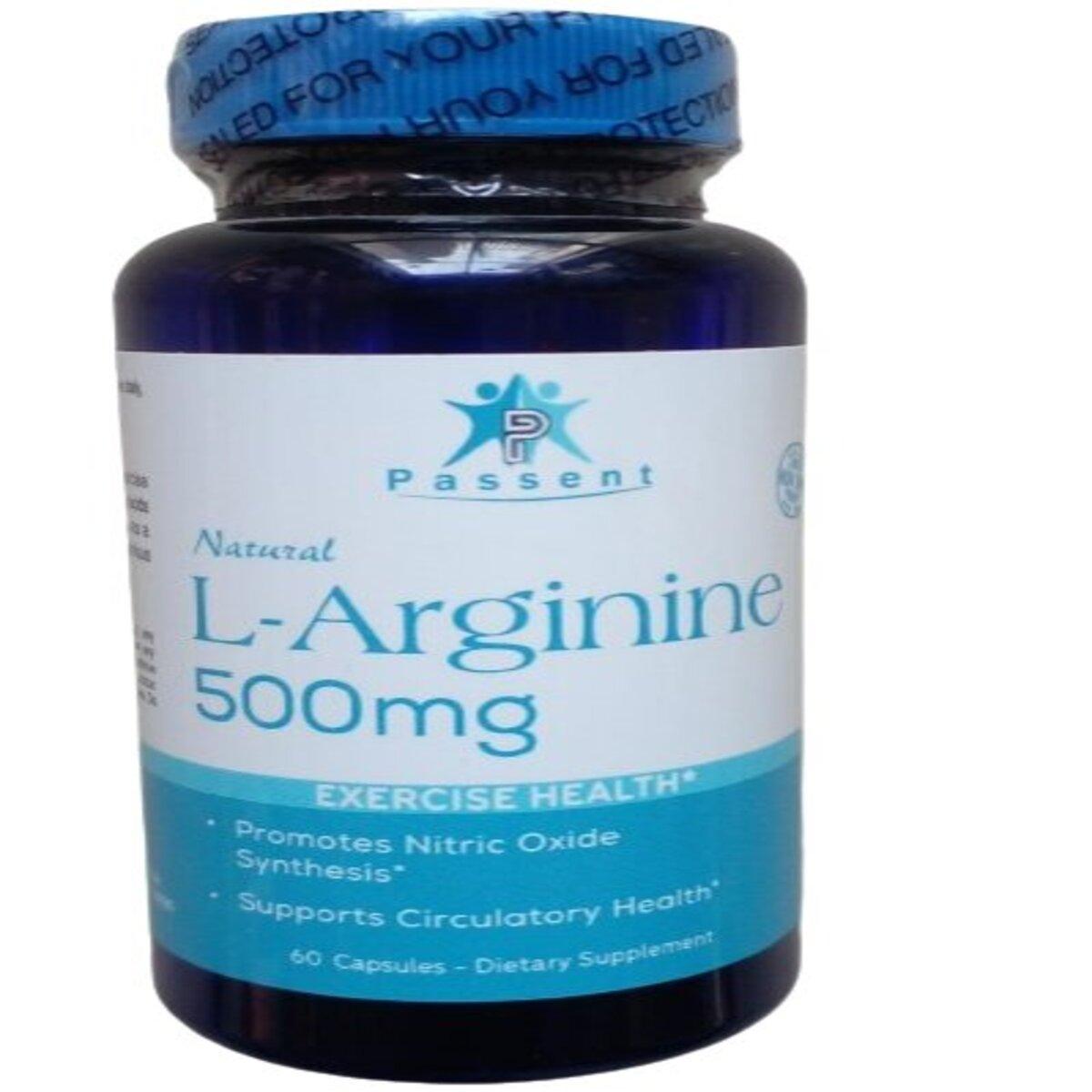 Passent L - Arginine 500mg Capsules, 60 Capsules