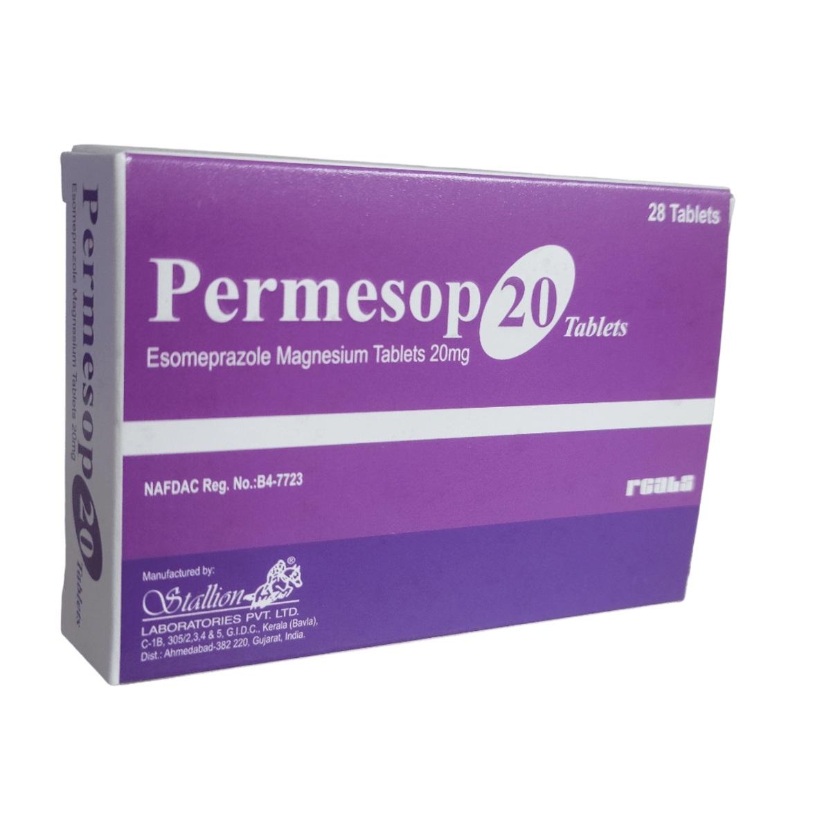 Permesop 20 Tablets - Esomeprazole 20mg, 28 tablet