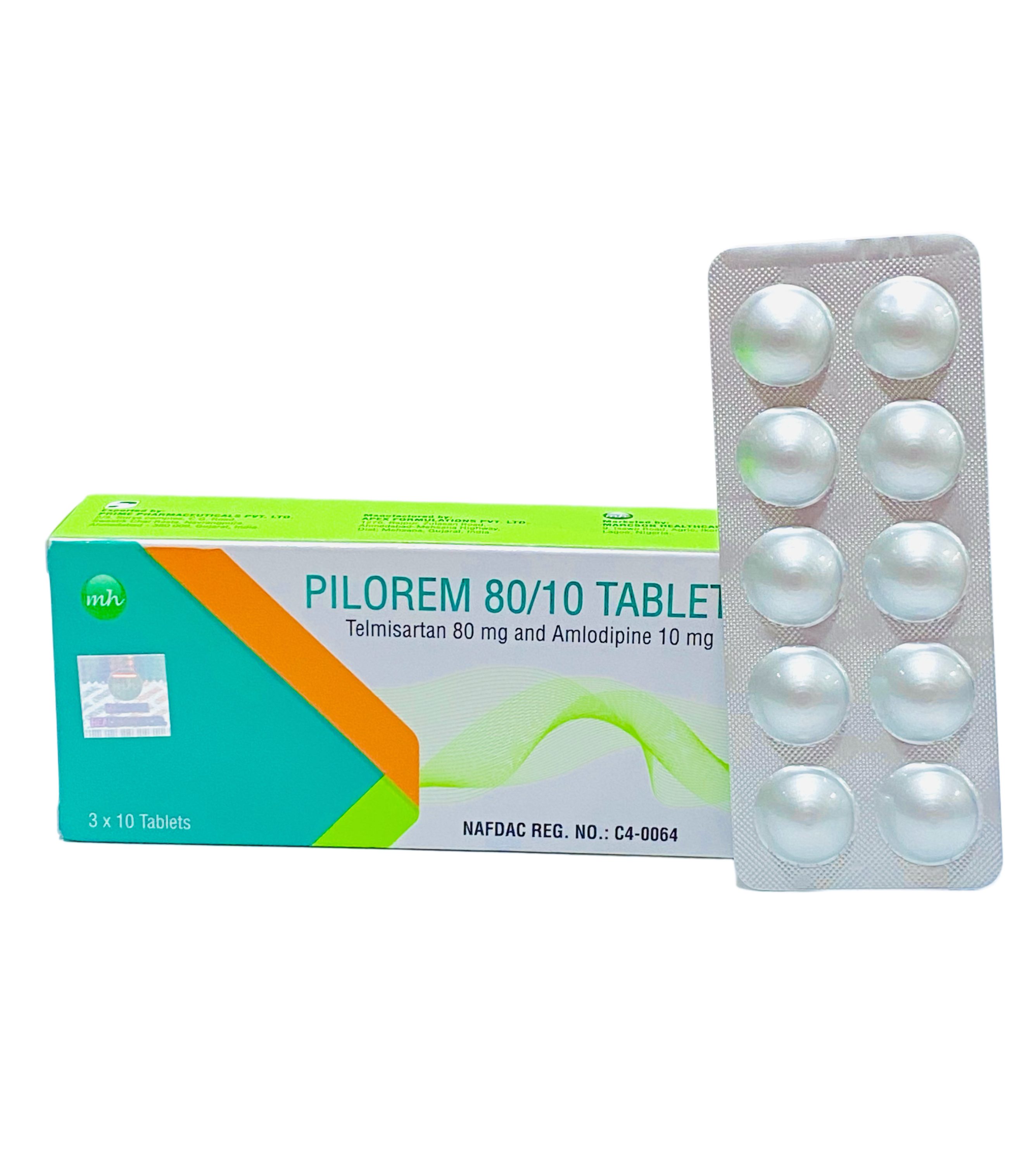 Pilorem 80/10 Tablet (Telmi+Amlodipine) x30
