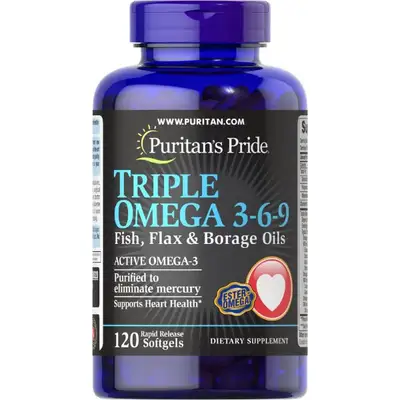 Puritans pride Triple Omega 3-6-9 120 rapid release softgels