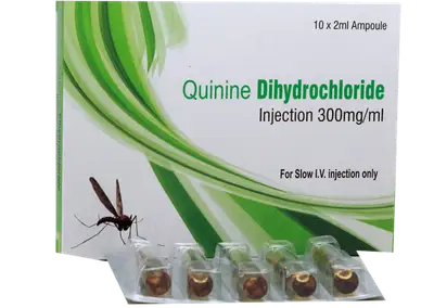 Quinine Dihydrochloride Injection 600mg/2ml x10 Ampoules