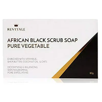 REVITALE AFRICAN BLACK SCRUB SOAP PURE VEGETABLE