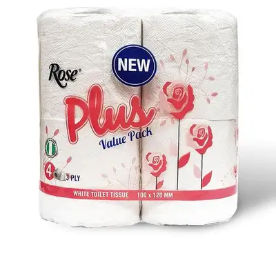 ROSE PLUS TISSUE BIG ROLLS X4