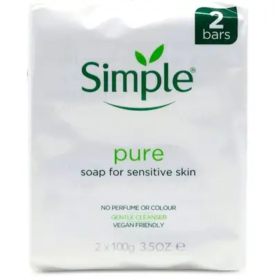 Simple Pure Soap for Sensitive Skin 100g 2 Bars Pack