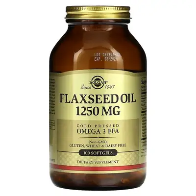 SOLGAR FLAXSEED OIL 1250MG OMEGA-3 EFA X 100 CAPS