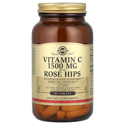SOLGAR VITAMIN C 1500MG WITH ROSE HIPS X 90 TABS