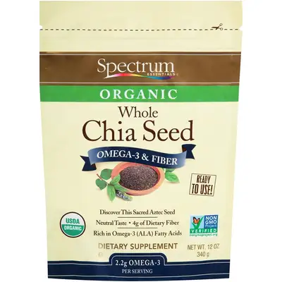 SPECTRUM ORGANIC WHOLE CHIA SEED OMEGA-3 340G