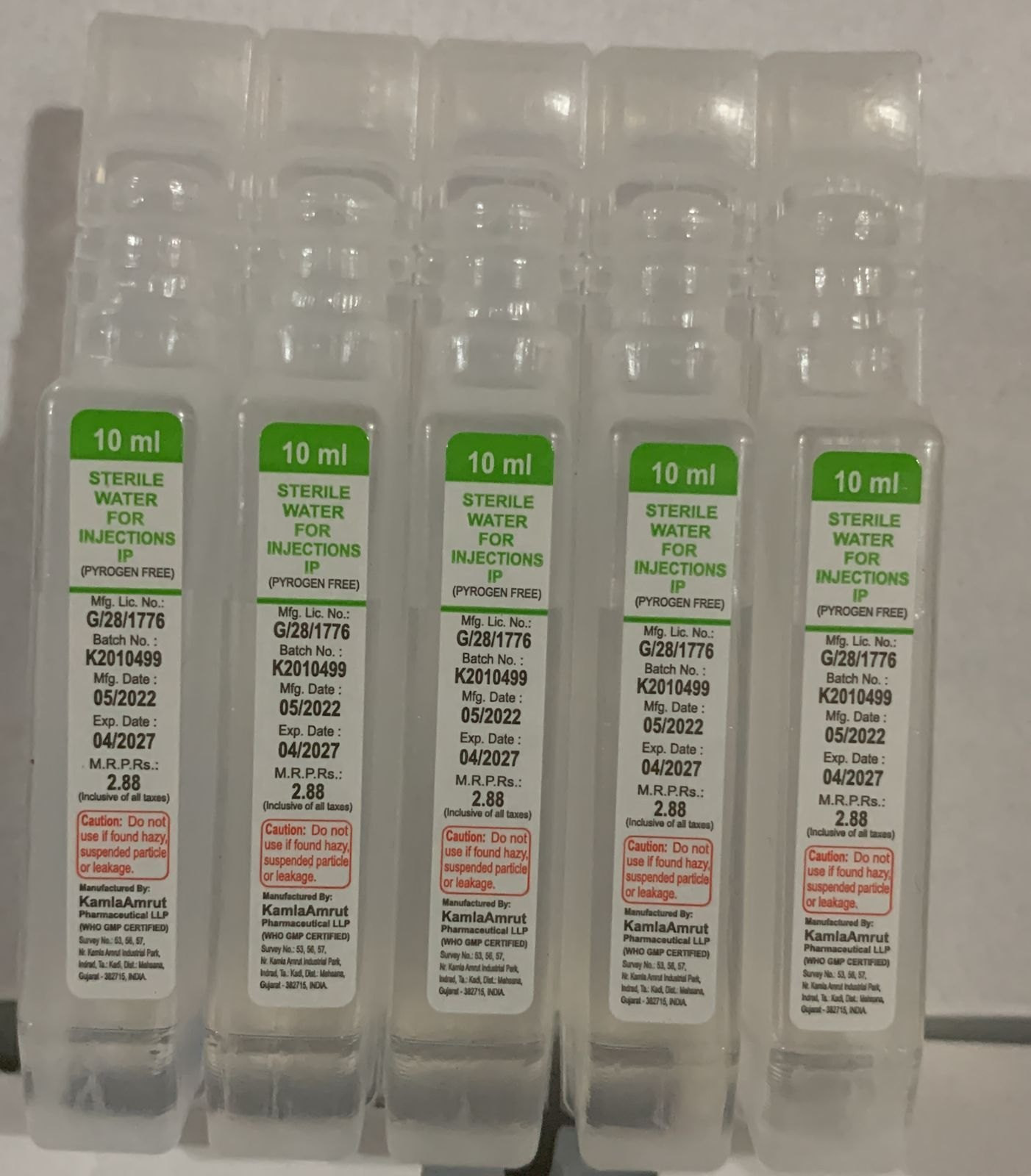 Sterile Water for Injection 10ml