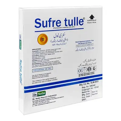 Sufratulle Framycetin Sulfate Medicated Dressing 10cm x 10cm