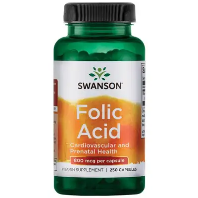 Swanson Folic Acid 800mcg 250 Capsules