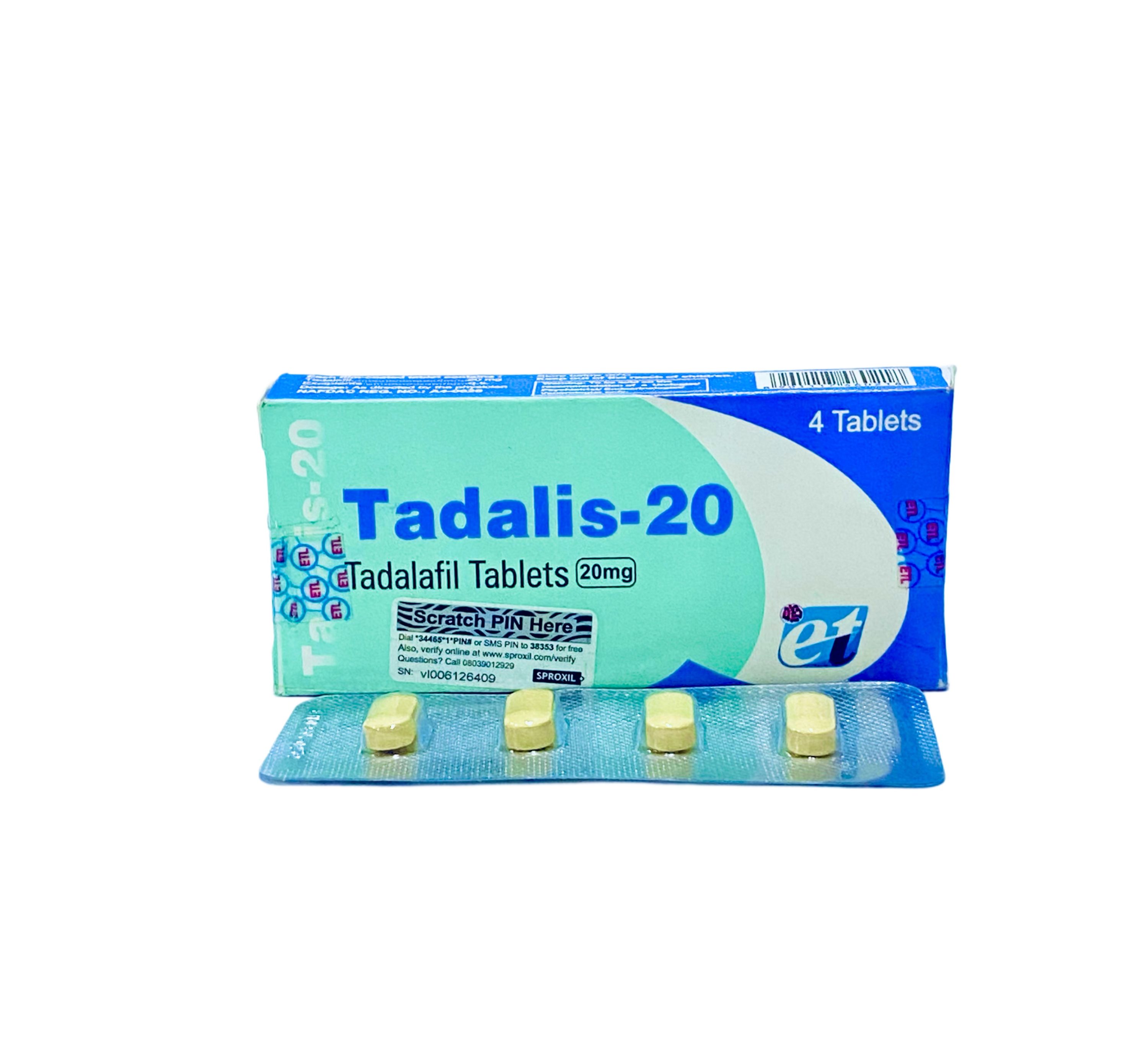 Tadalis 20mg Tablet (Tadalafil) x4