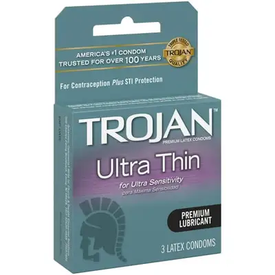 Trojan Ultra Thin 3 Latex condoms pack