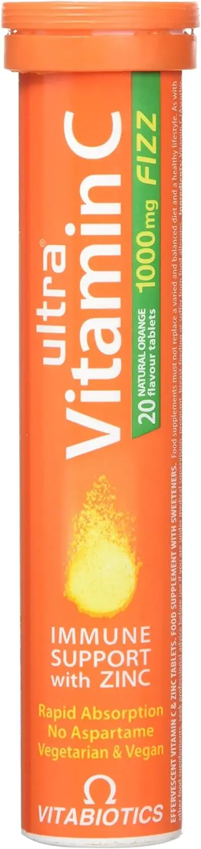 ULTRA VITAMIN C & ZINC 1000MG EFFERVESCENT X 20 TABS