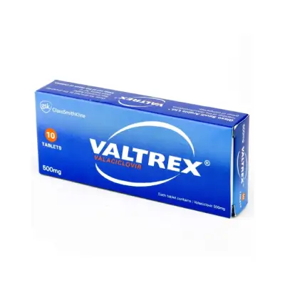 Valtrex 500mg 10 tablets pack