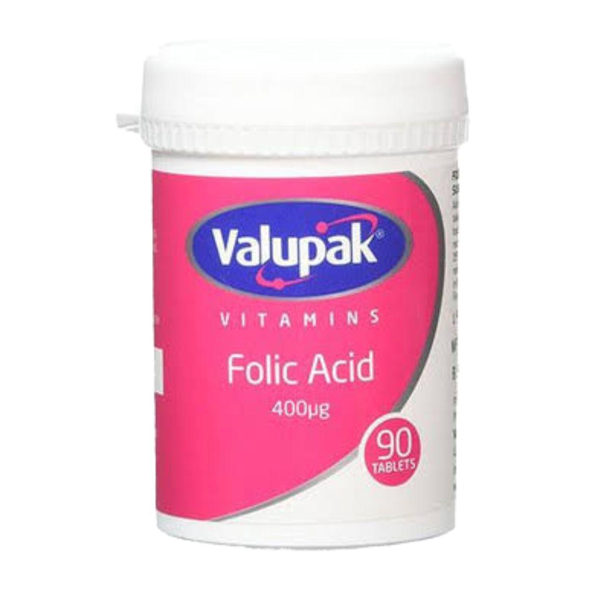 Valupak Folic Acid 400mcg tablets 90 tablets