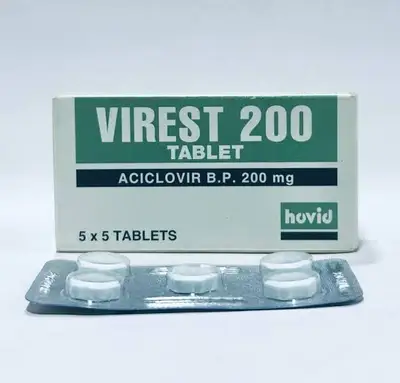 Virest 200mg Aciclovir 5 Tablets