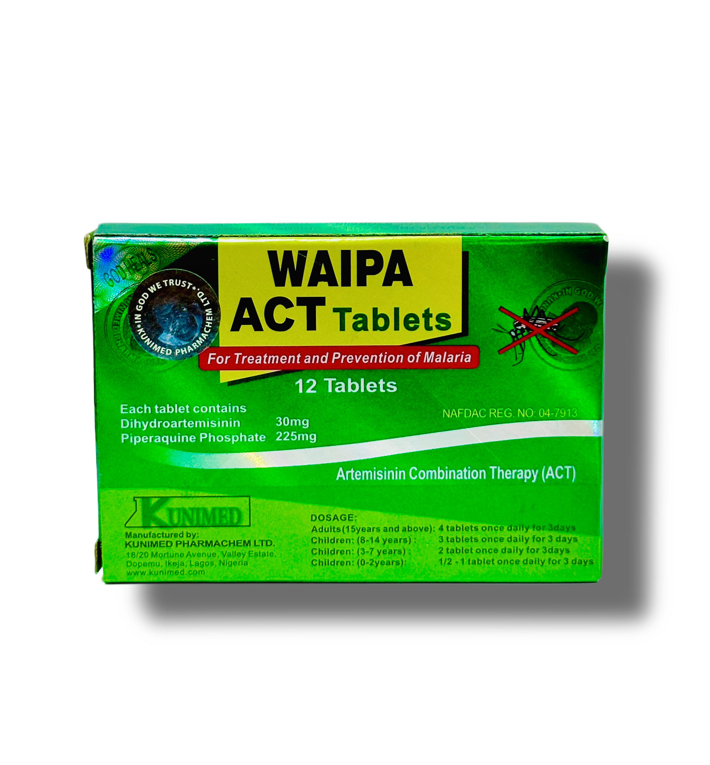 Waipa Tablet ACT (Anti-malaria) x12