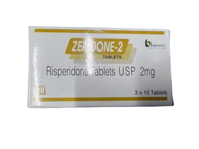 Zepidone-2 Risperidone 2mg 30 tablets pack