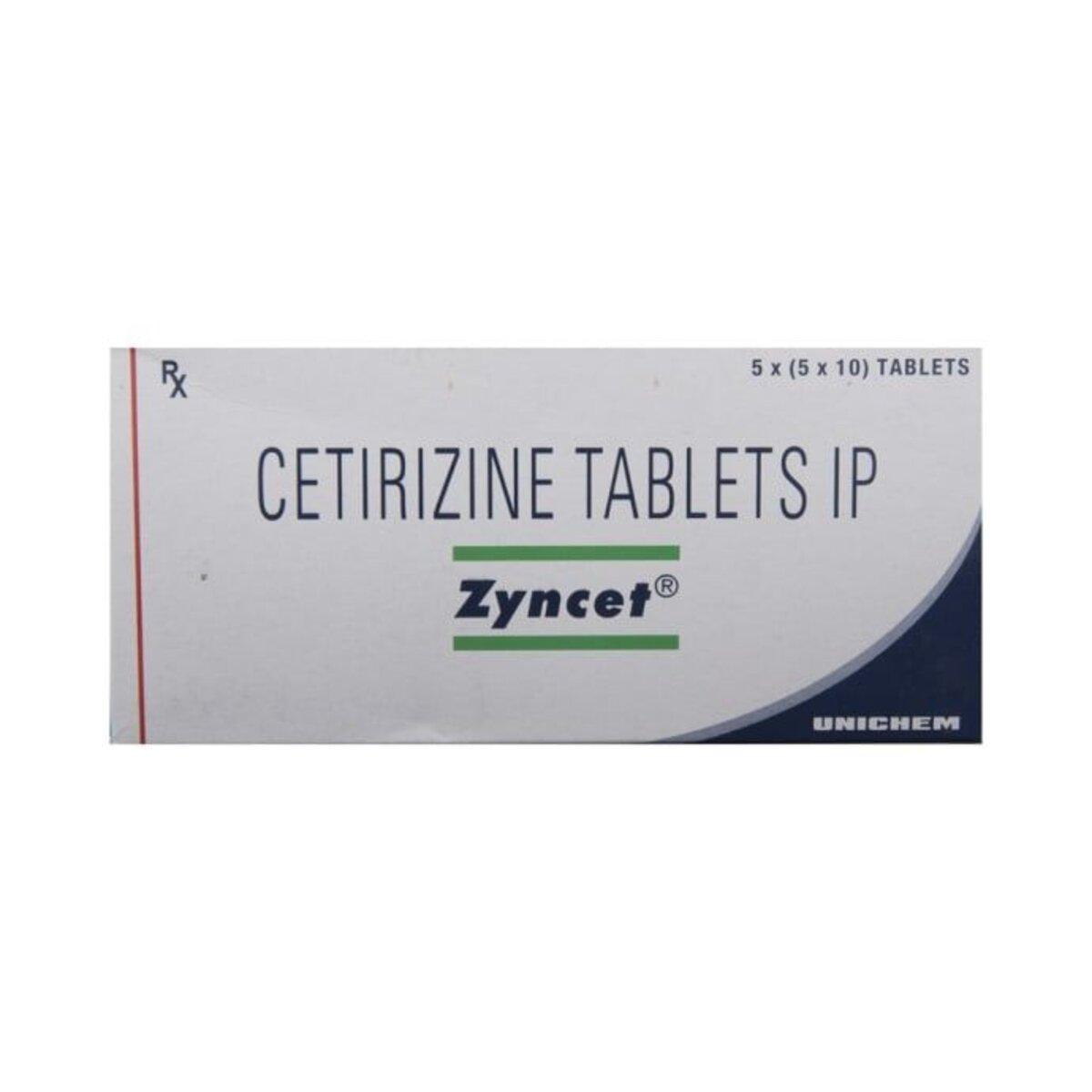 Zyncet Cetirizine 10mg Tablets, 10 Tablets